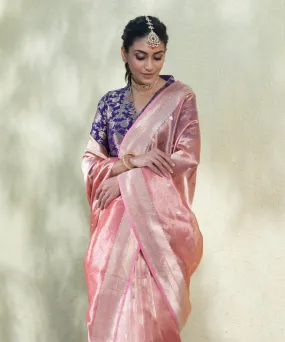 Handloom Bronze Tissue Banarasi Saree with Kadhwa Booti Saree