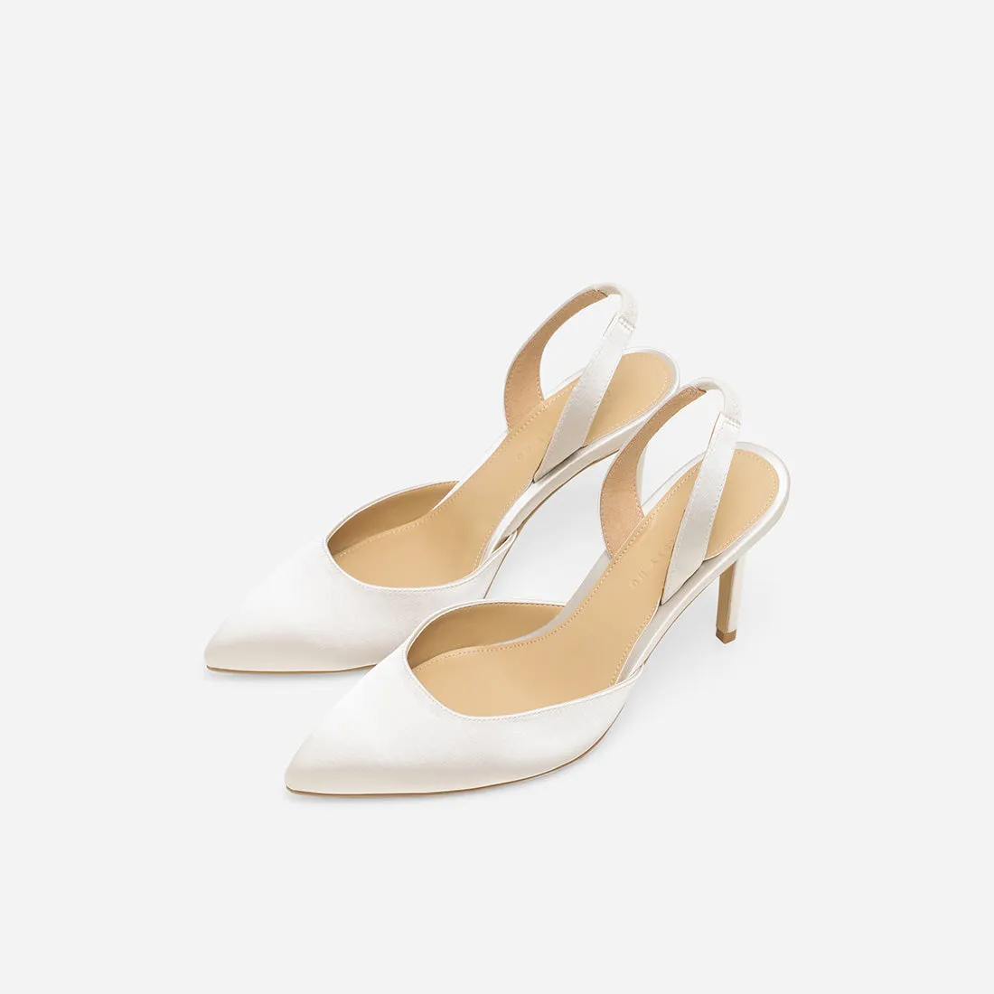 Hebe Satin Slingback Pumps - Buy Now