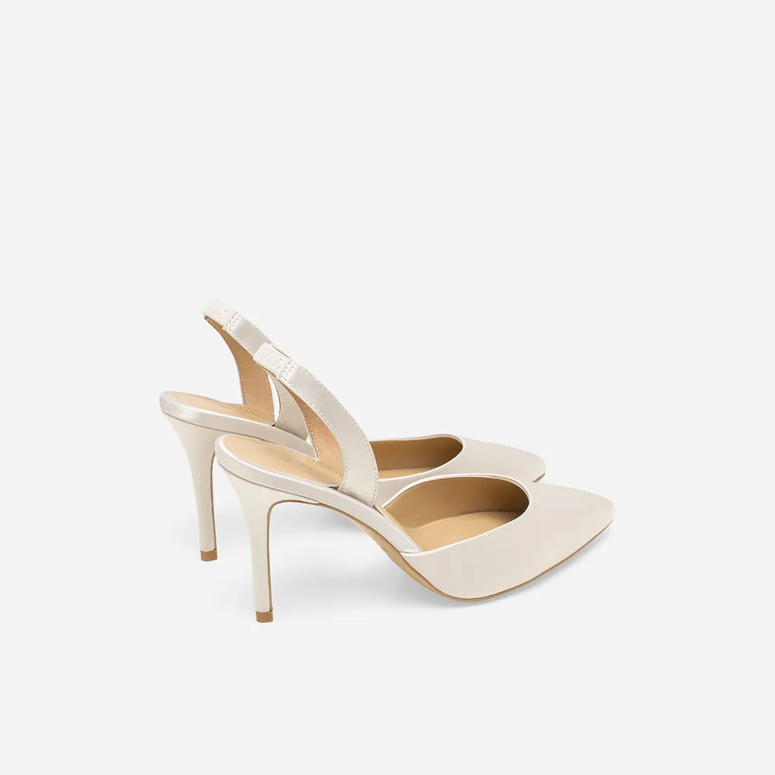 Hebe Satin Slingback Pumps - Buy Now