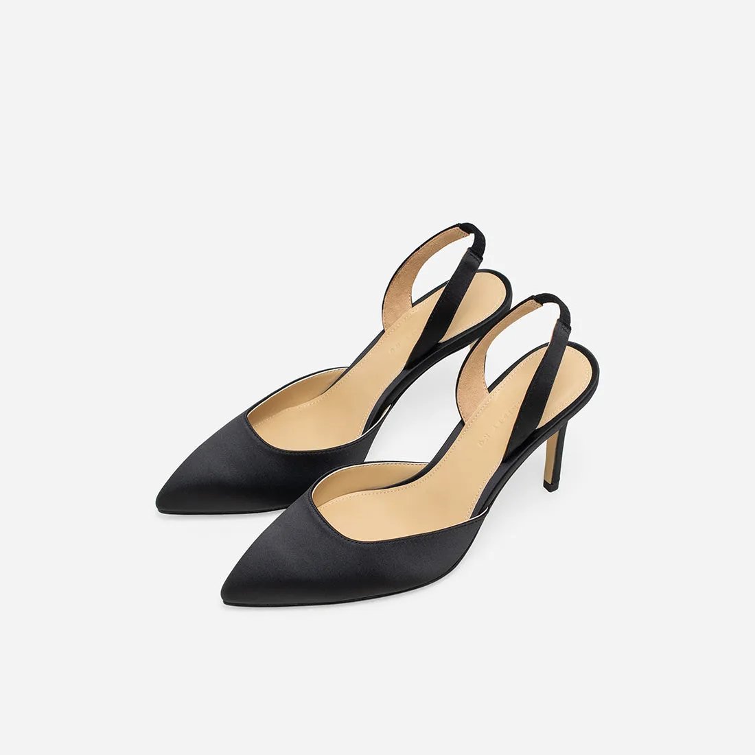 Hebe Satin Slingback Pumps - Buy Now