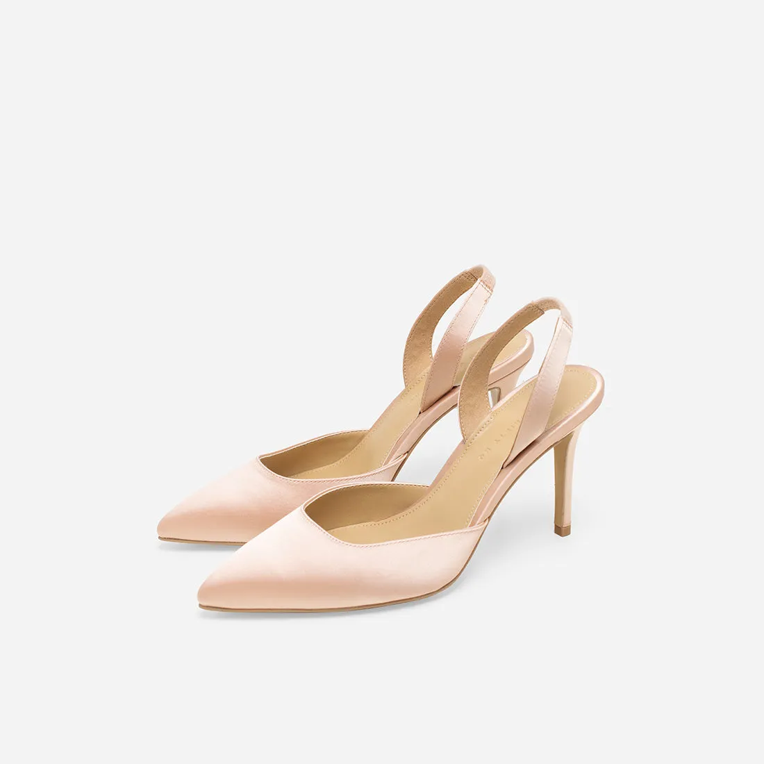 Hebe Satin Slingback Pumps - Buy Now