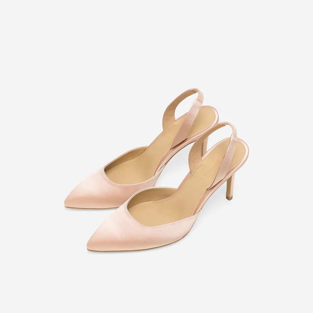 Hebe Satin Slingback Pumps - Buy Now