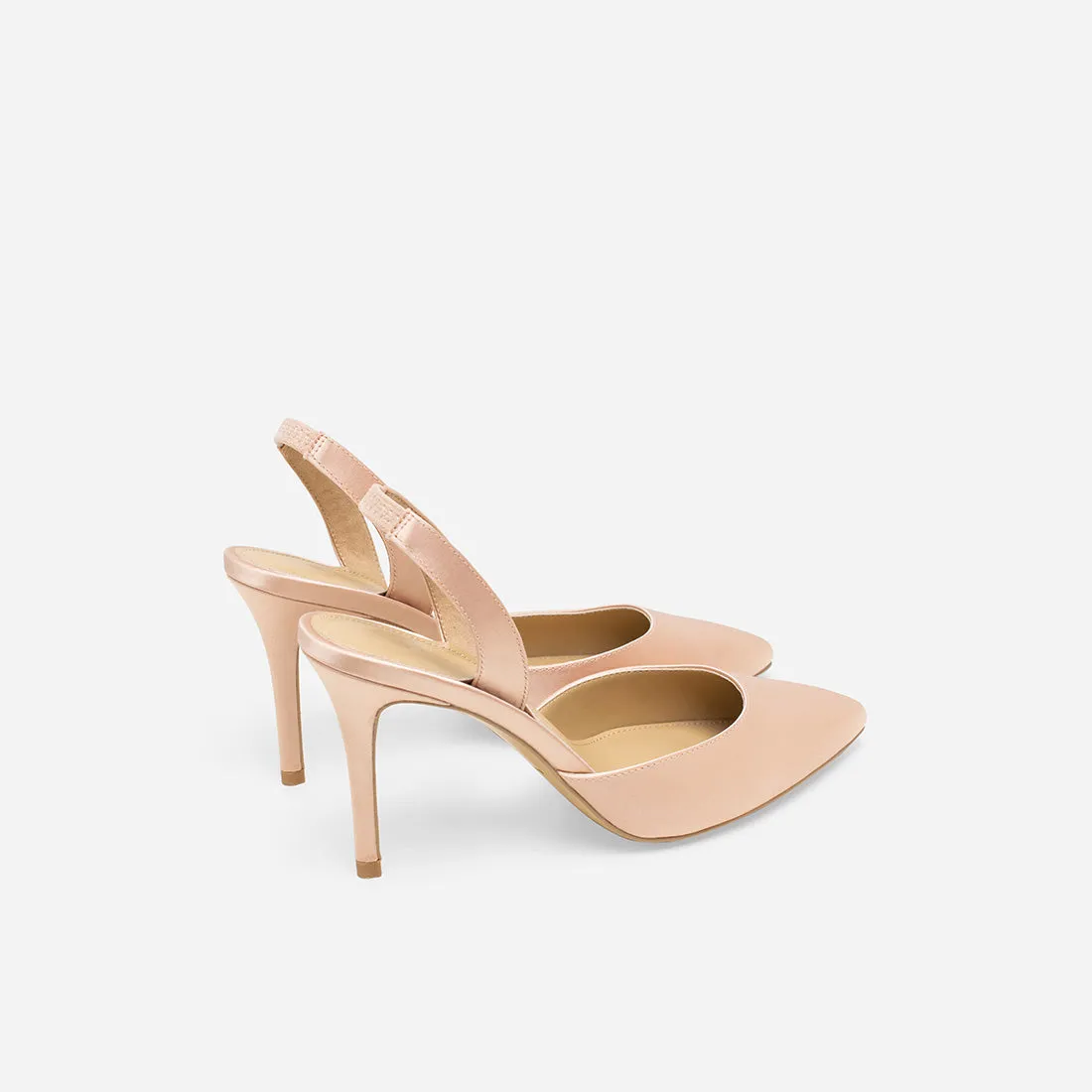 Hebe Satin Slingback Pumps - Buy Now