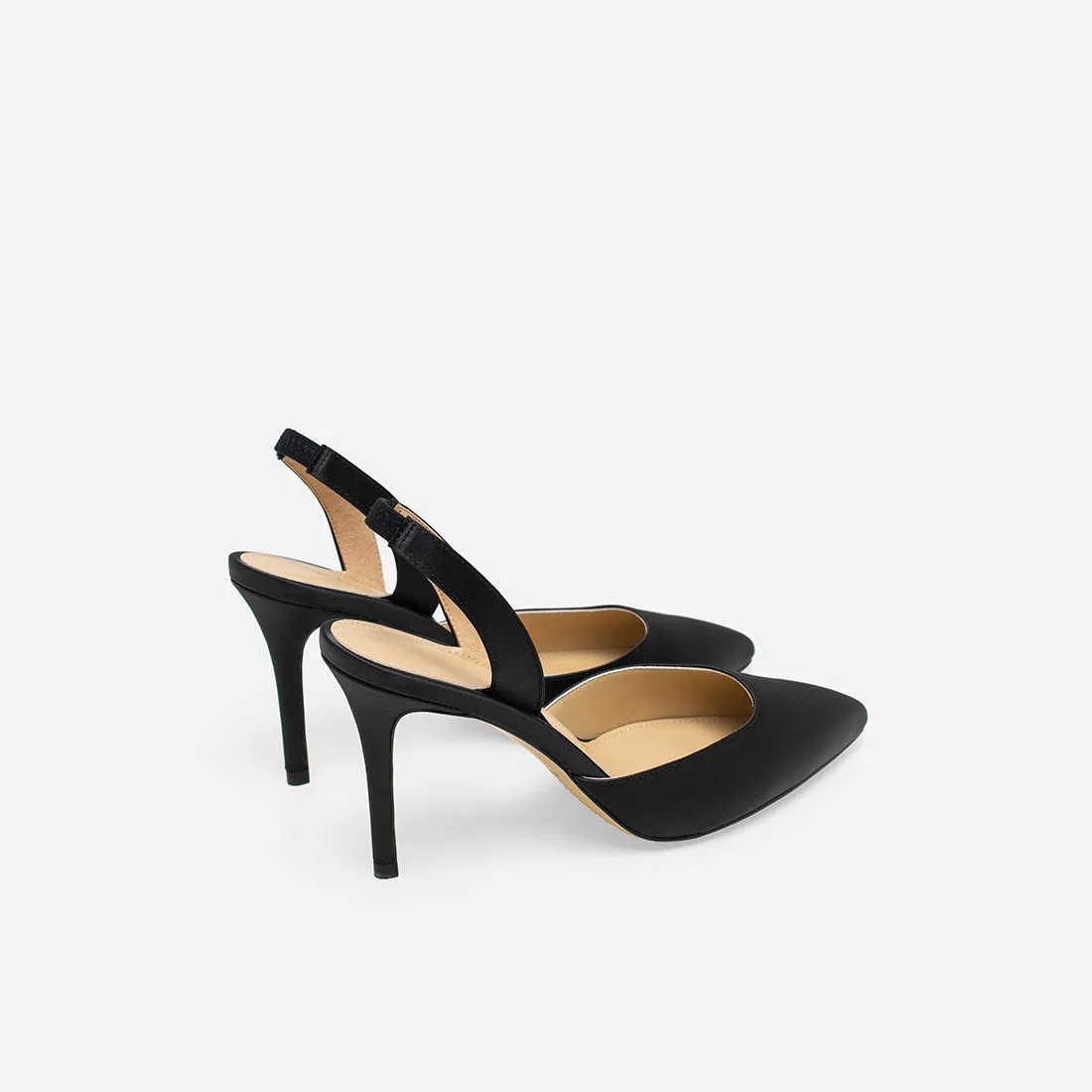 Hebe Satin Slingback Pumps - Buy Now