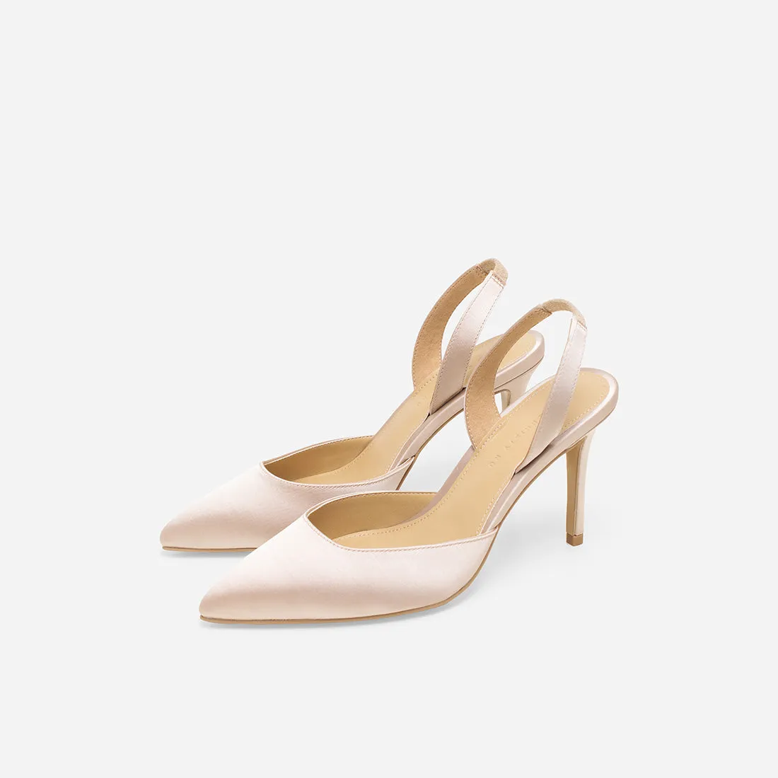 Hebe Satin Slingback Pumps - Buy Now