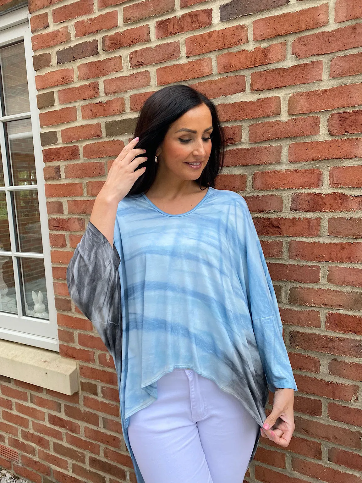 Hi Lo Tie Dye Shimmer Top - Suzie - Google SEO Results: [Shimmer top, tie dye top, Suzie top, Hi Lo top]