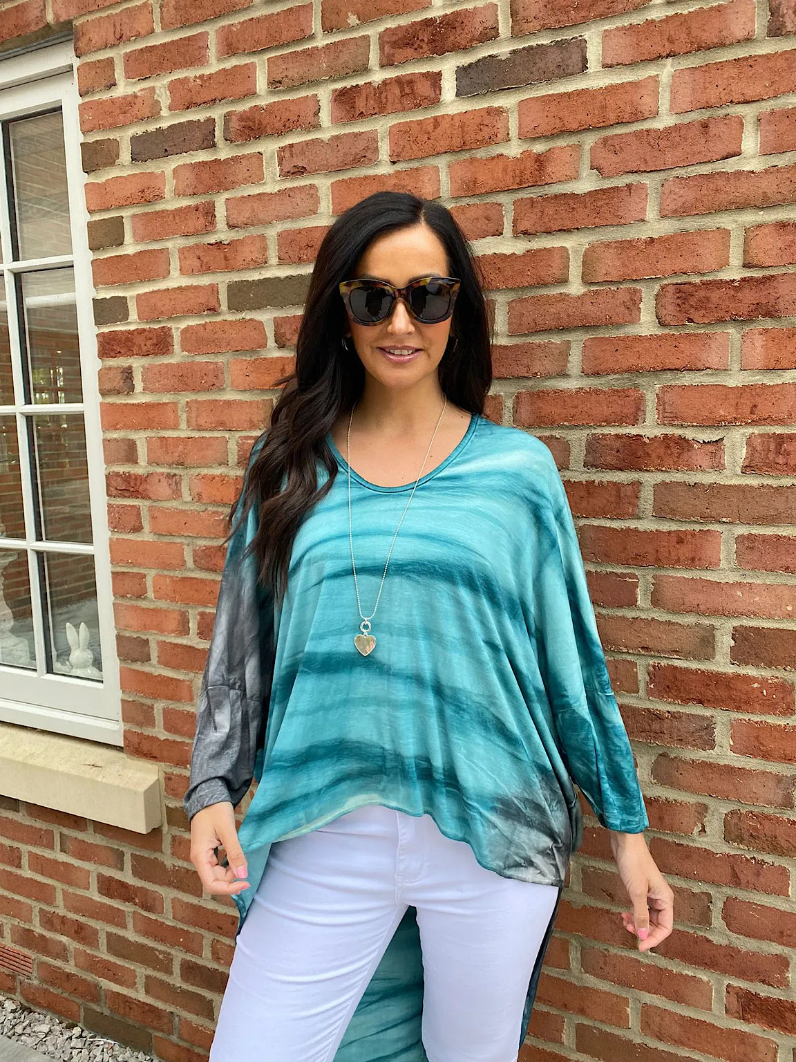 Hi Lo Tie Dye Shimmer Top - Suzie - Google SEO Results: [Shimmer top, tie dye top, Suzie top, Hi Lo top]