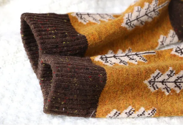 Holiday Sale: Yellow Pine Tree Wool Socks