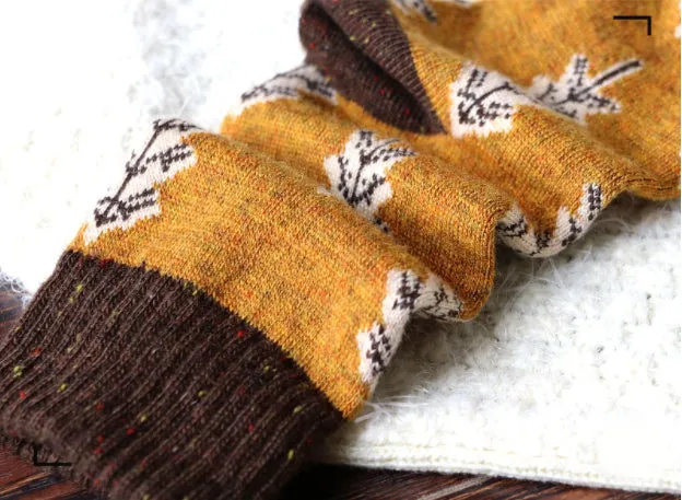 Holiday Sale: Yellow Pine Tree Wool Socks