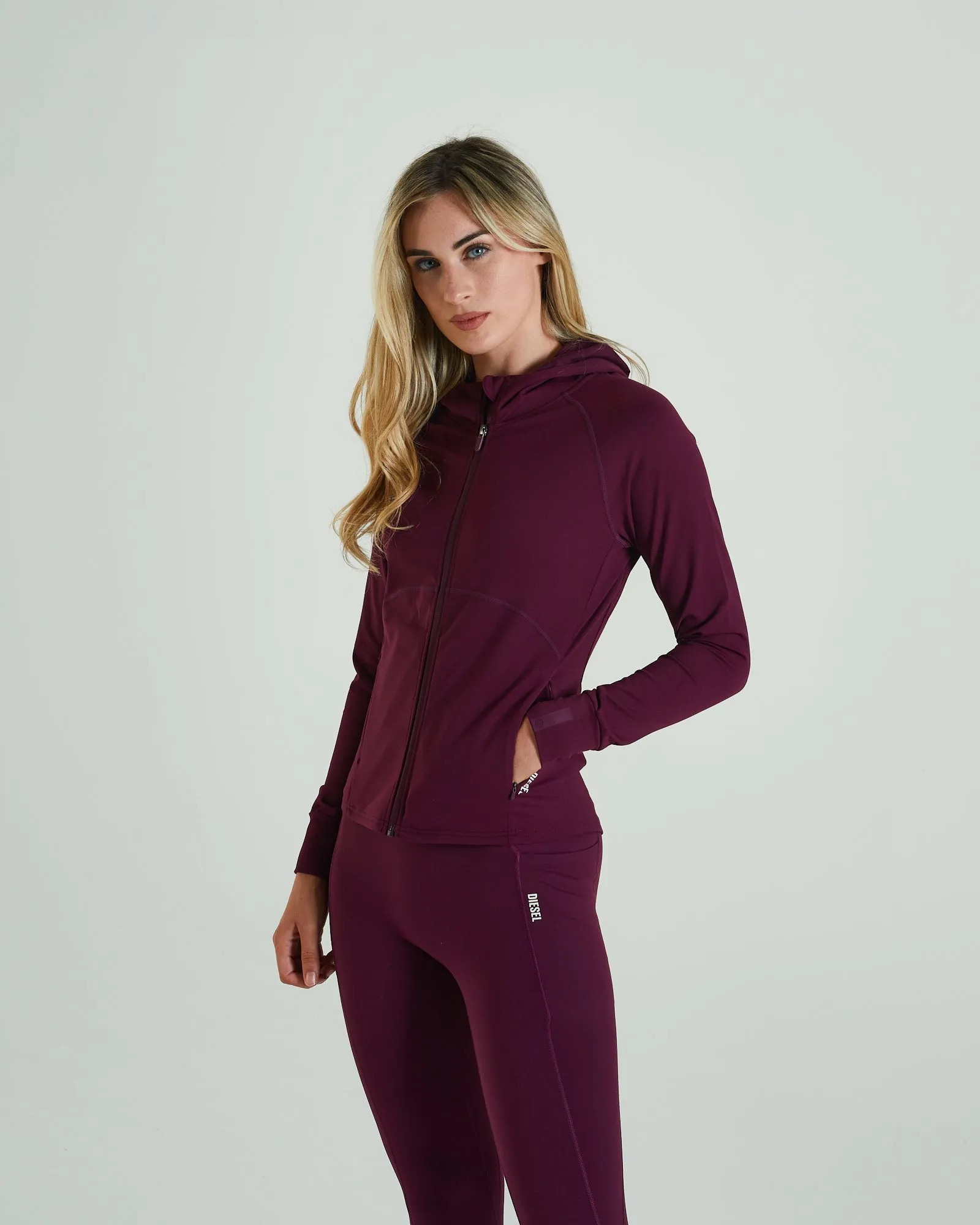 Hooded Zip Grape Purple