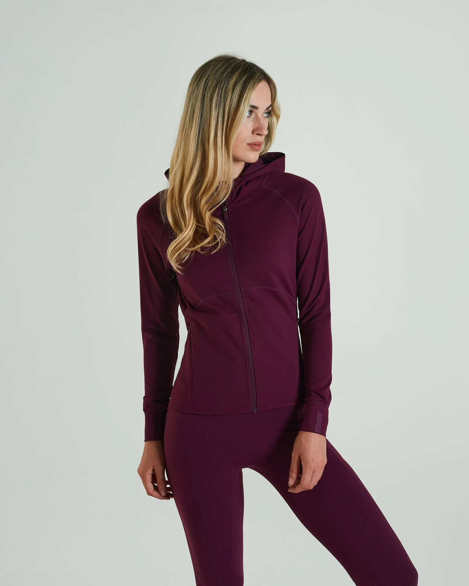 Hooded Zip Grape Purple