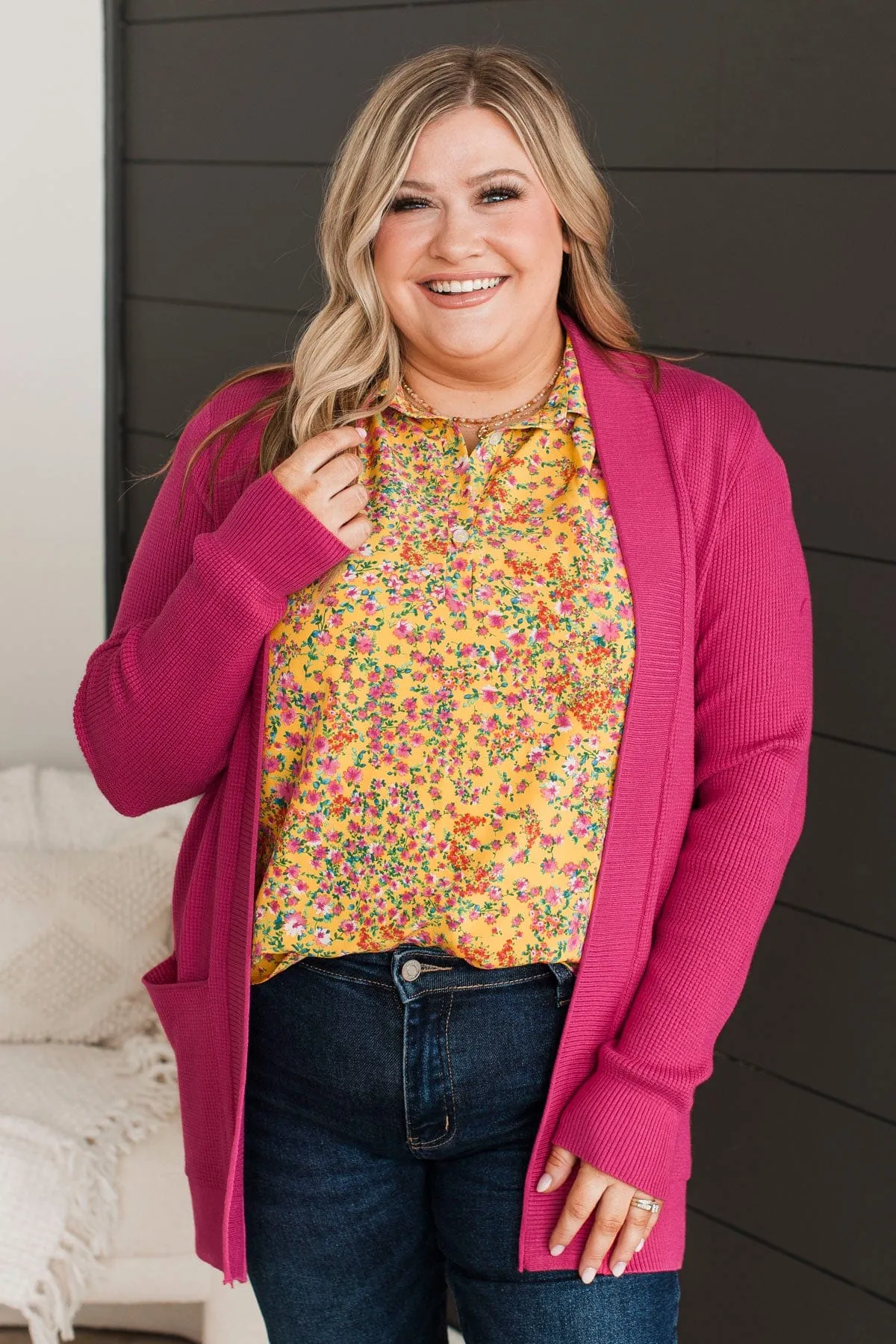 Hot Pink Cloud Cardigan