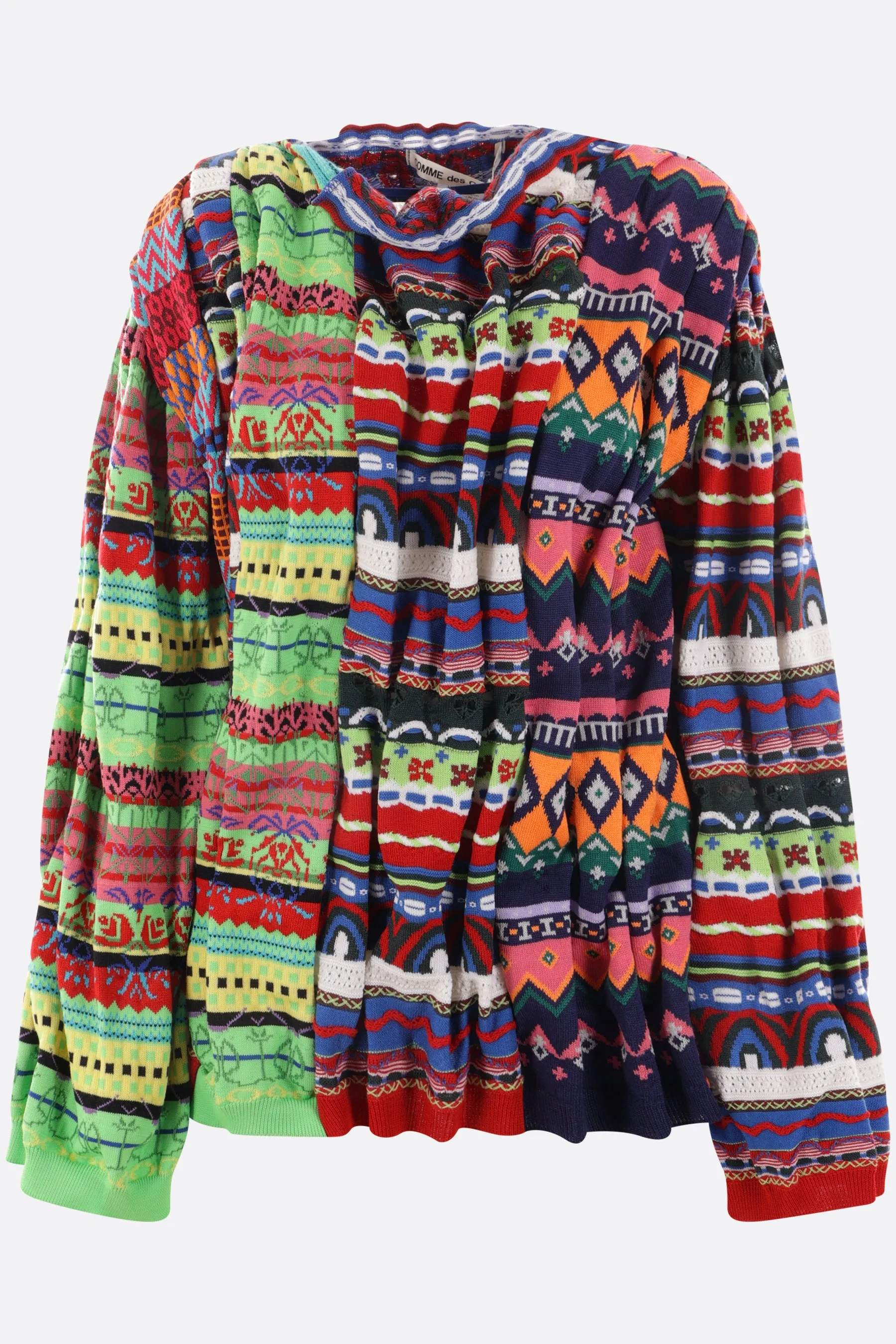 jacquard cotton blend oversized sweater