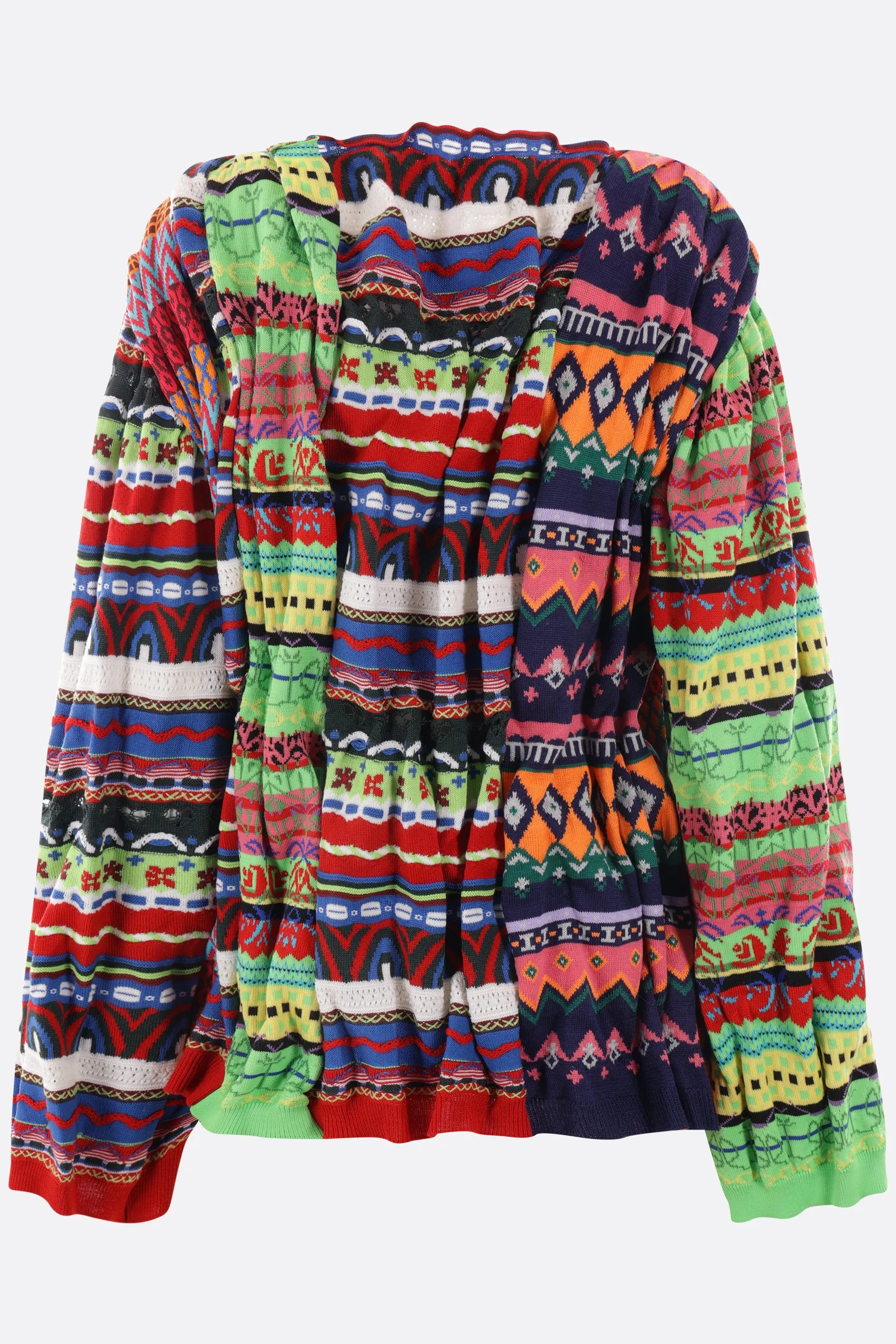 jacquard cotton blend oversized sweater