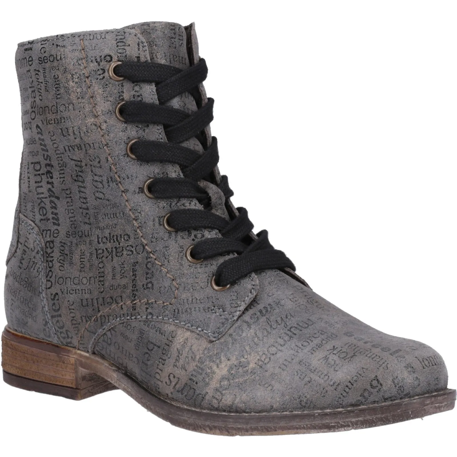 Josef Seibel Sienna 82 Women's Printed Leather Ankle Boot.