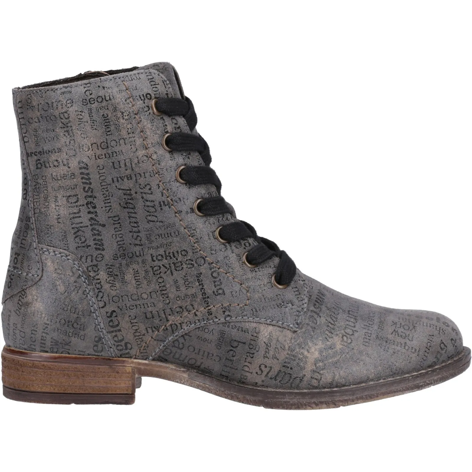 Josef Seibel Sienna 82 Women's Printed Leather Ankle Boot.