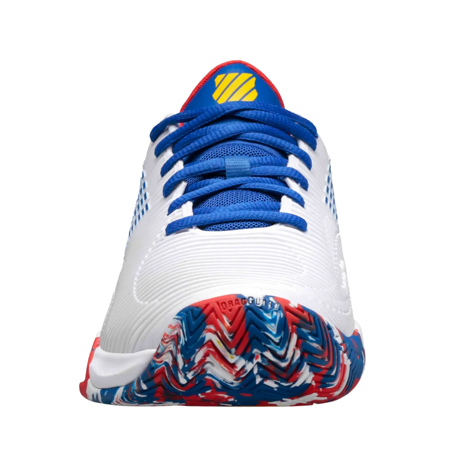 K-Swiss Hypercourt Supreme Men's Tennis Shoes - White/Classic Blue/Berry Red.