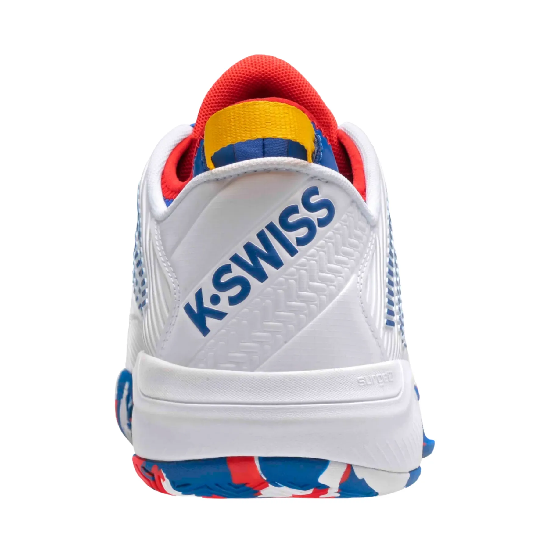 K-Swiss Hypercourt Supreme Men's Tennis Shoes - White/Classic Blue/Berry Red.