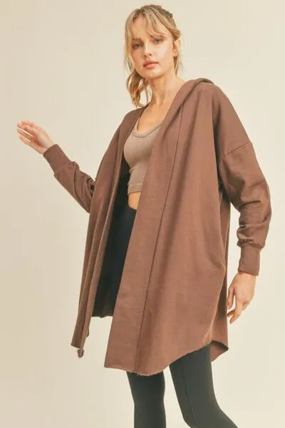 Kimberly C Hooded Cardigan Longline Open Front