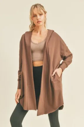 Kimberly C Hooded Cardigan Longline Open Front