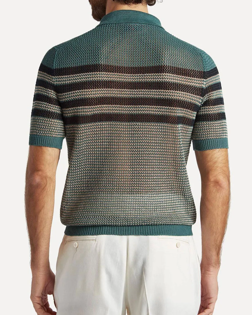 Knit Polo with Stripes