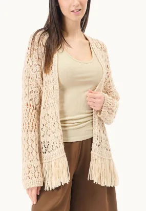 Knitted Cardigan with Fringes