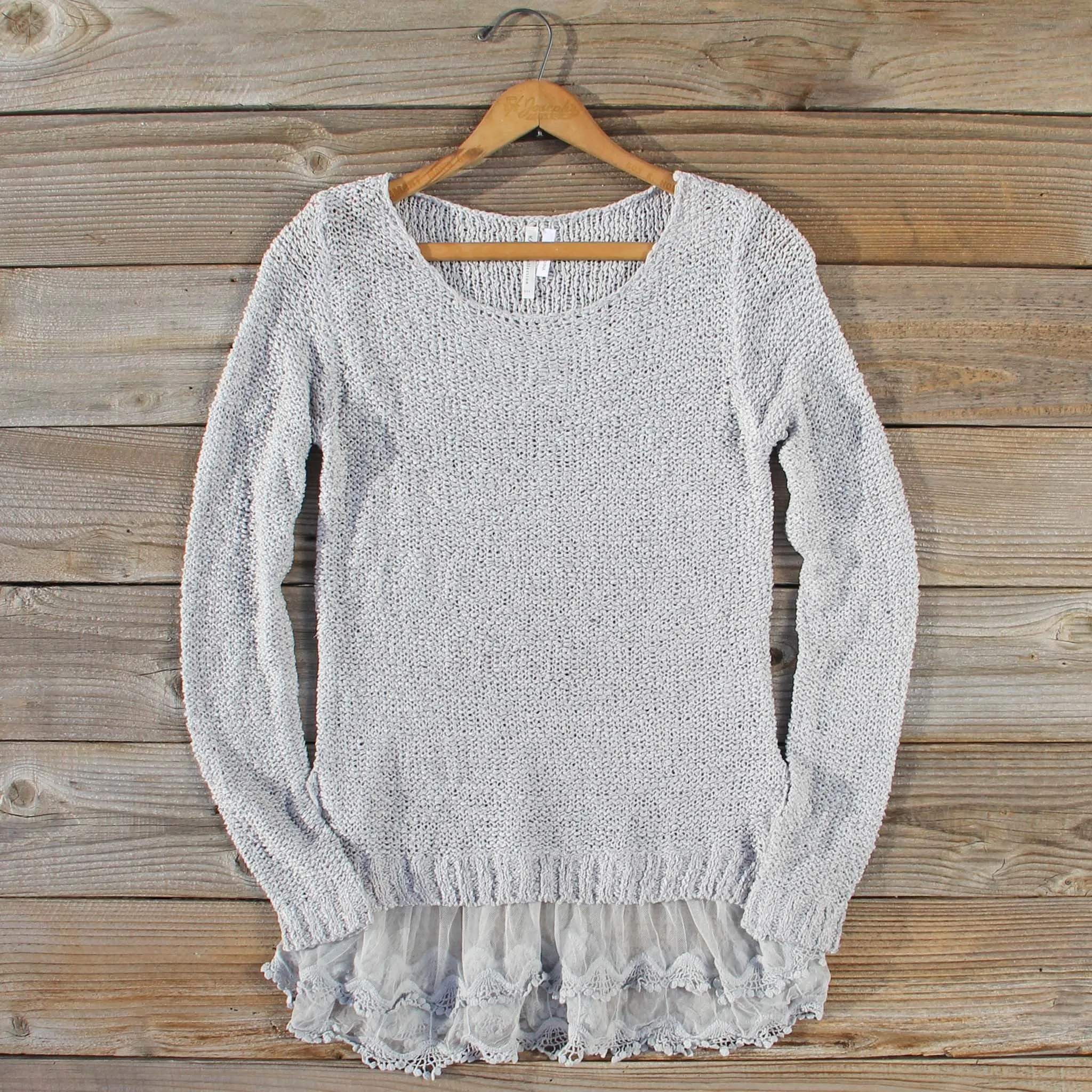 Lake Chelan Fog Sweater - Google SEO Result: Knit Lace Sweater in Chelan Fog