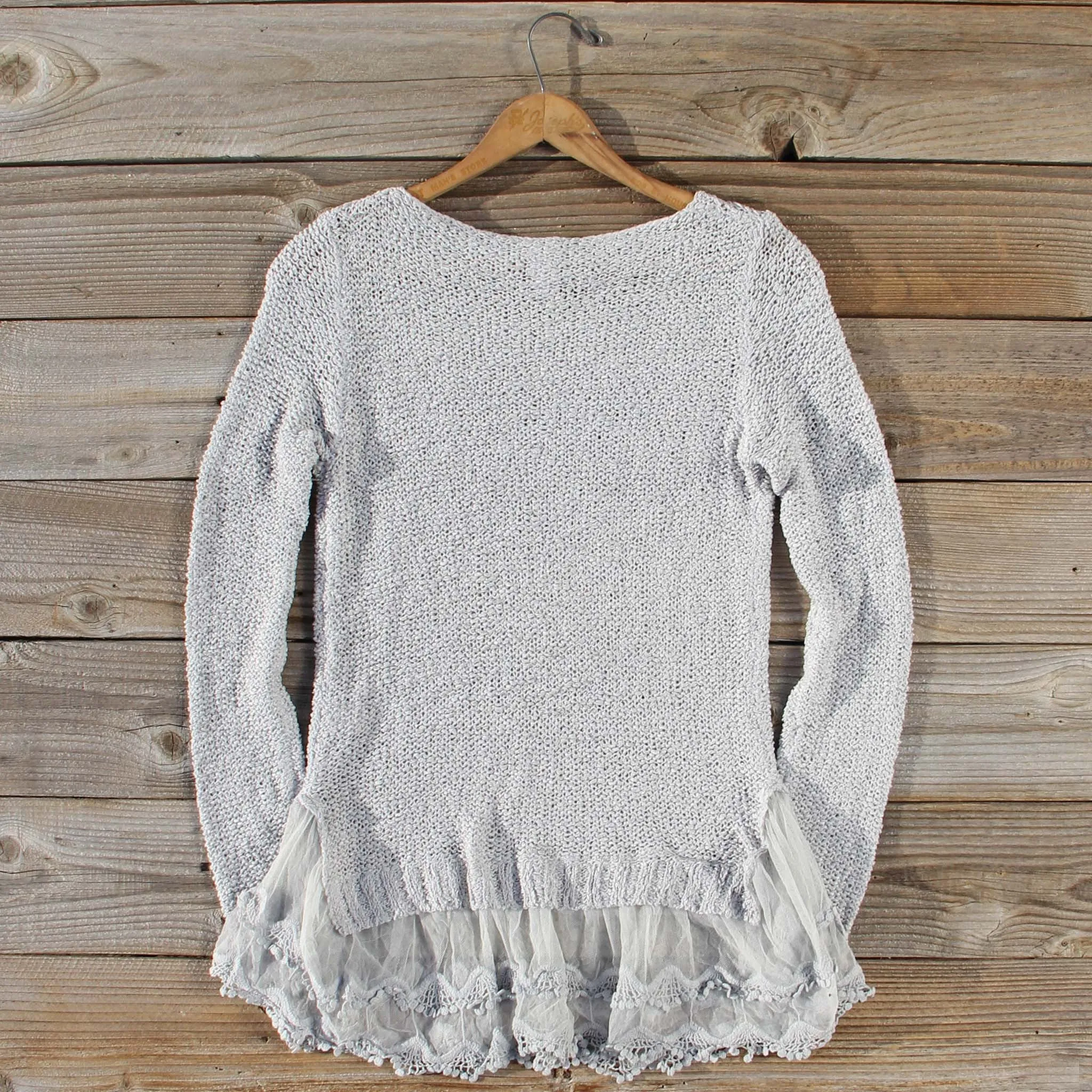 Lake Chelan Fog Sweater - Google SEO Result: Knit Lace Sweater in Chelan Fog