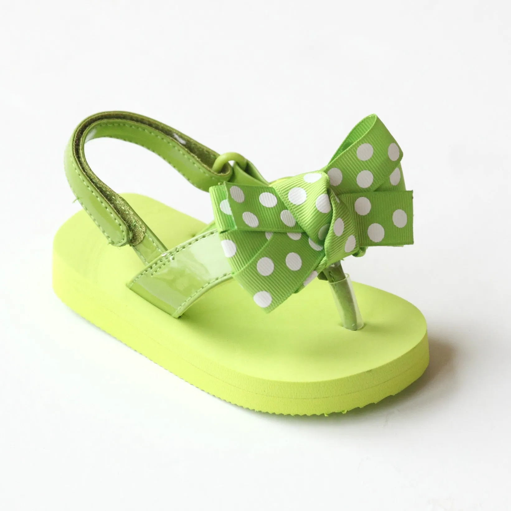 L'Amour Girls Polka Dot Bow Flip Flop Sandals - Discounted Sale