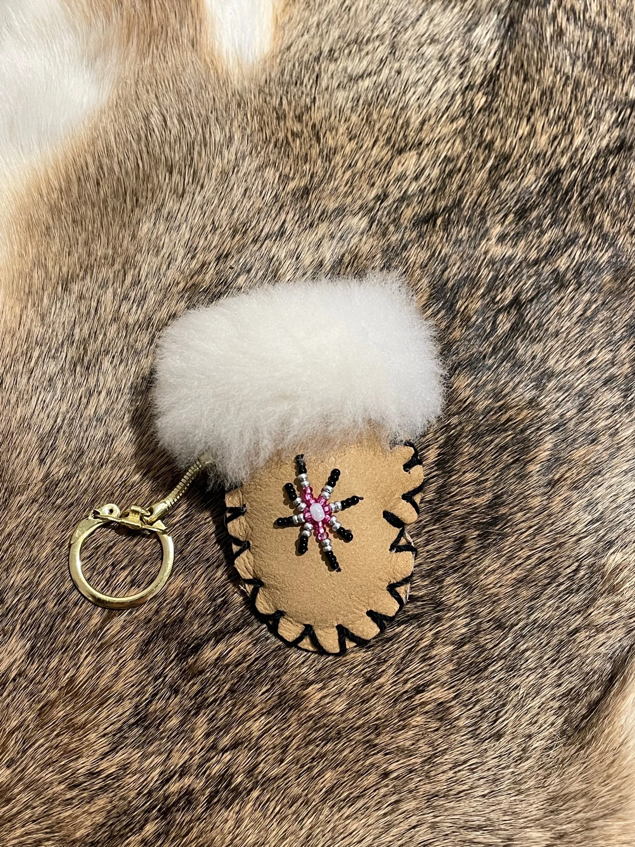 Leather and Fur Mittens and Boots Keychains - Google SEO Result: Mittens and Boots Keychains with Leather and Fur