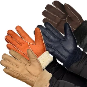 Leather Winter Gloves | Fleece Lined | Sheepskin Fur | Gifts