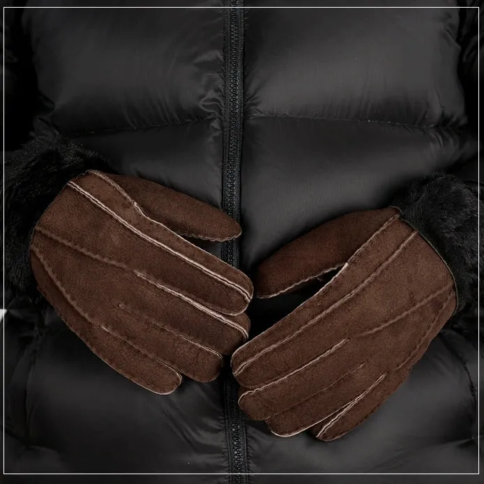 Leather Winter Gloves | Fleece Lined | Sheepskin Fur | Gifts