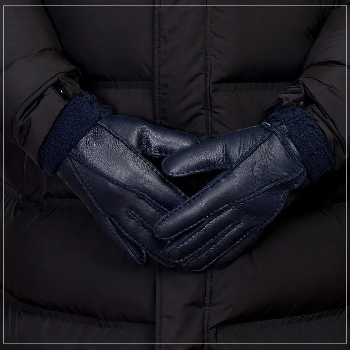 Leather Winter Gloves | Fleece Lined | Sheepskin Fur | Gifts