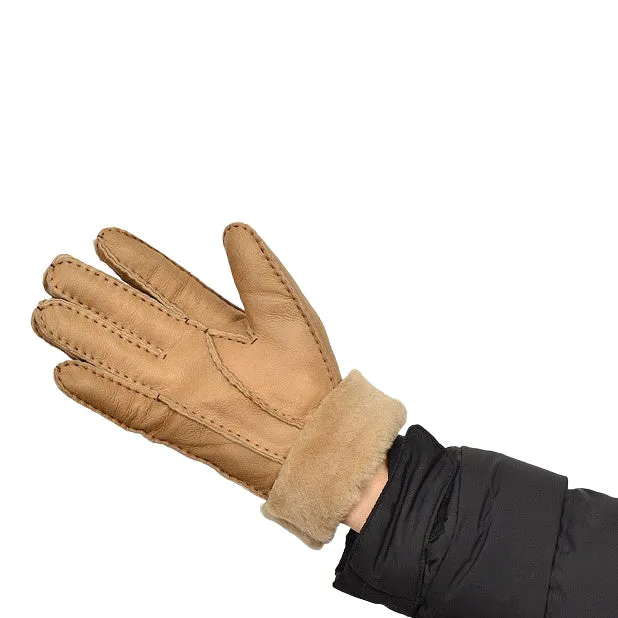 Leather Winter Gloves | Fleece Lined | Sheepskin Fur | Gifts