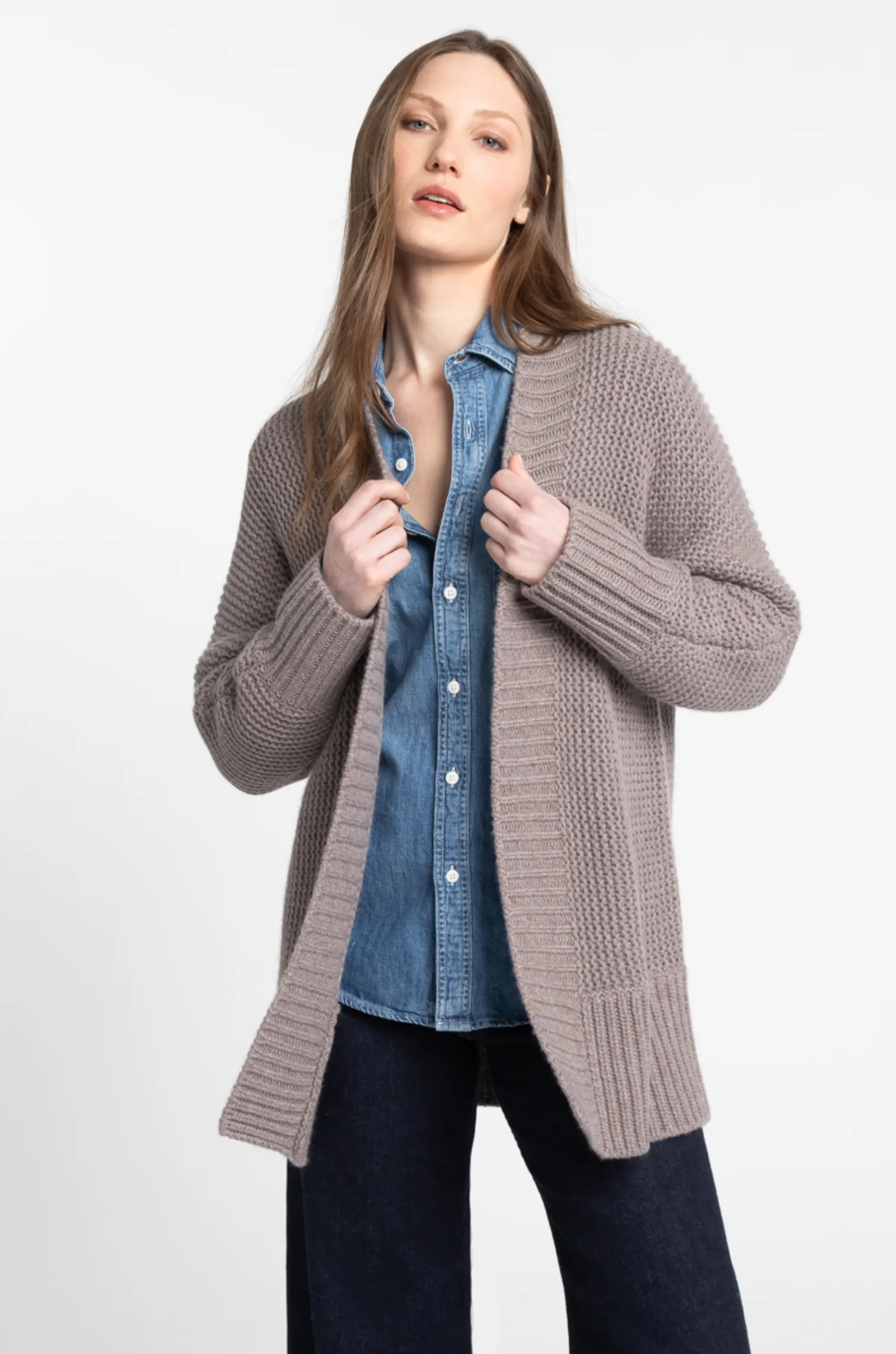 LFSC3-299s Kinross Luxe Garter Stitch Cardigan - Google SEO result: Kinross Luxe Garter Stitch Cardigan - LFSC3-299s | Buy Now