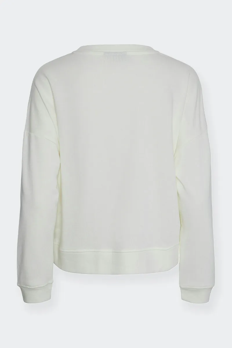 Light White Summer Crewneck Pullover