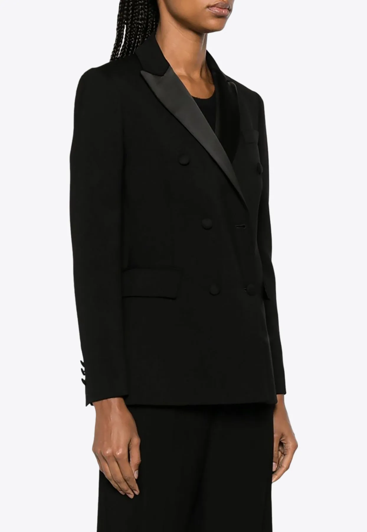 Liliuxy Double-Breasted Tuxedo Blazer