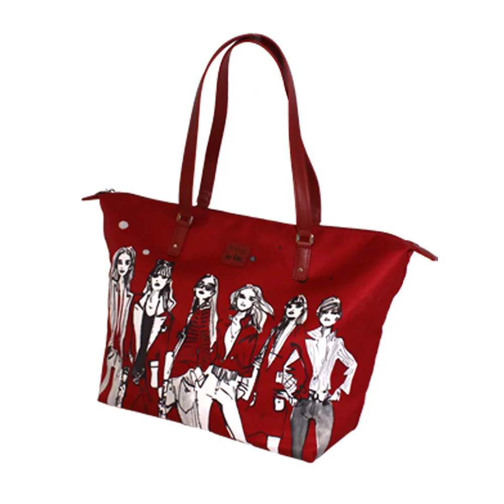 Lipault Izak Zenou Collab Tote Bag M Pose/Garnet Red