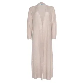 Long Beige Women's Cardigan