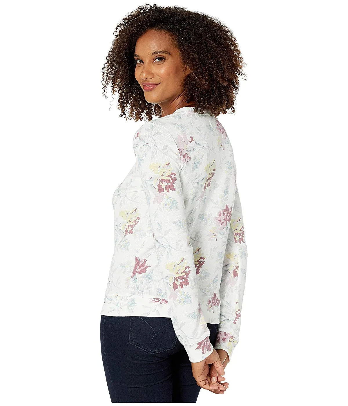 Lucky Brand Floral Sweatshirt White Large - Women's Size