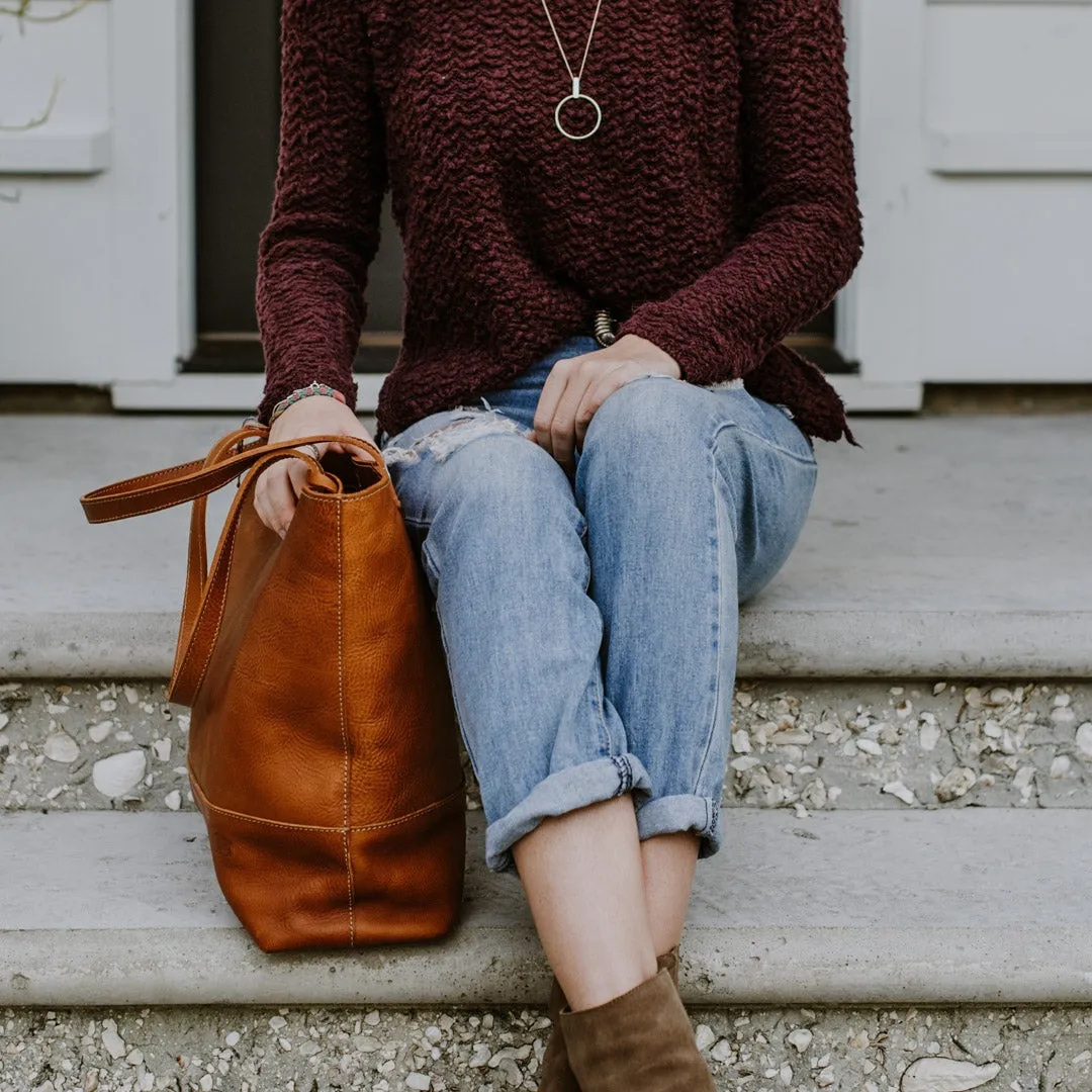 Madison Leather Tote Bag | Saddle Tan