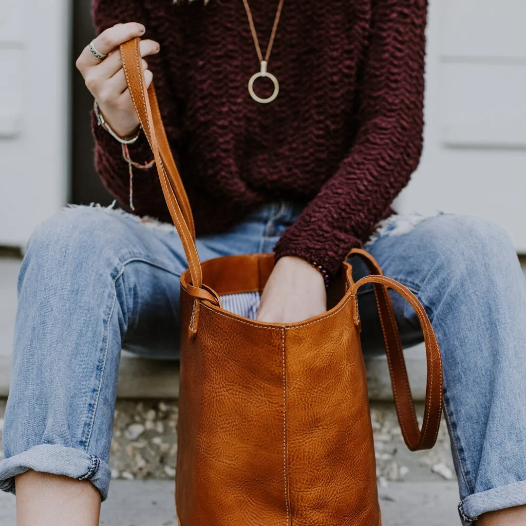 Madison Leather Tote Bag | Saddle Tan