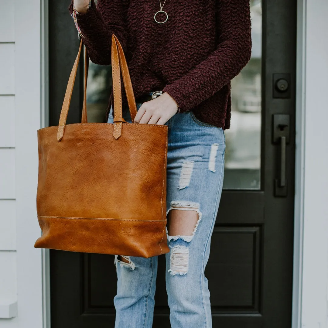 Madison Leather Tote Bag | Saddle Tan