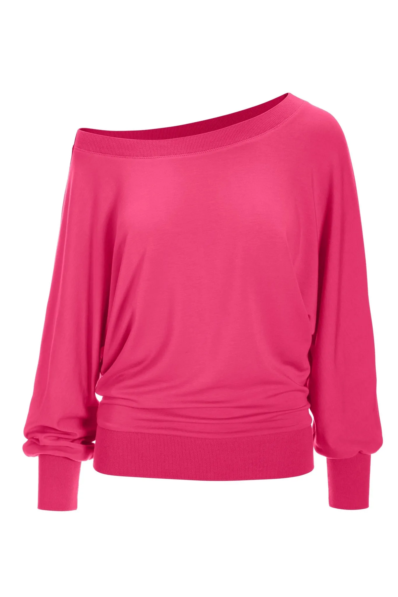 Magenta Lounge Top with Banded Slouchy Design