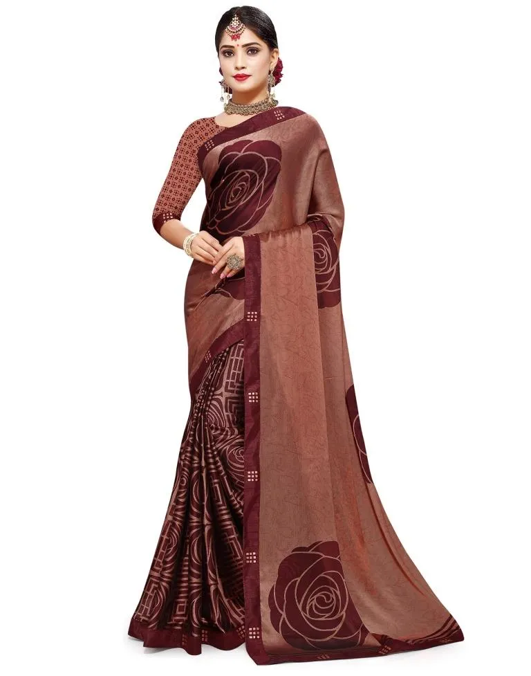 Mahogany Printed Saree