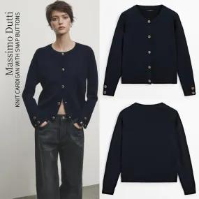 Massimo Dutti snap button knit cardigan.