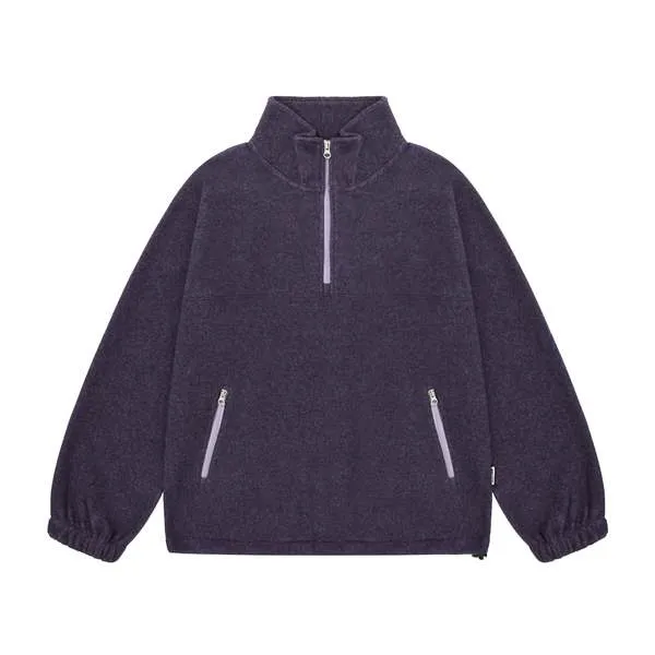 Melange Fleece Anorak - Purple