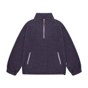 Melange Fleece Anorak - Purple