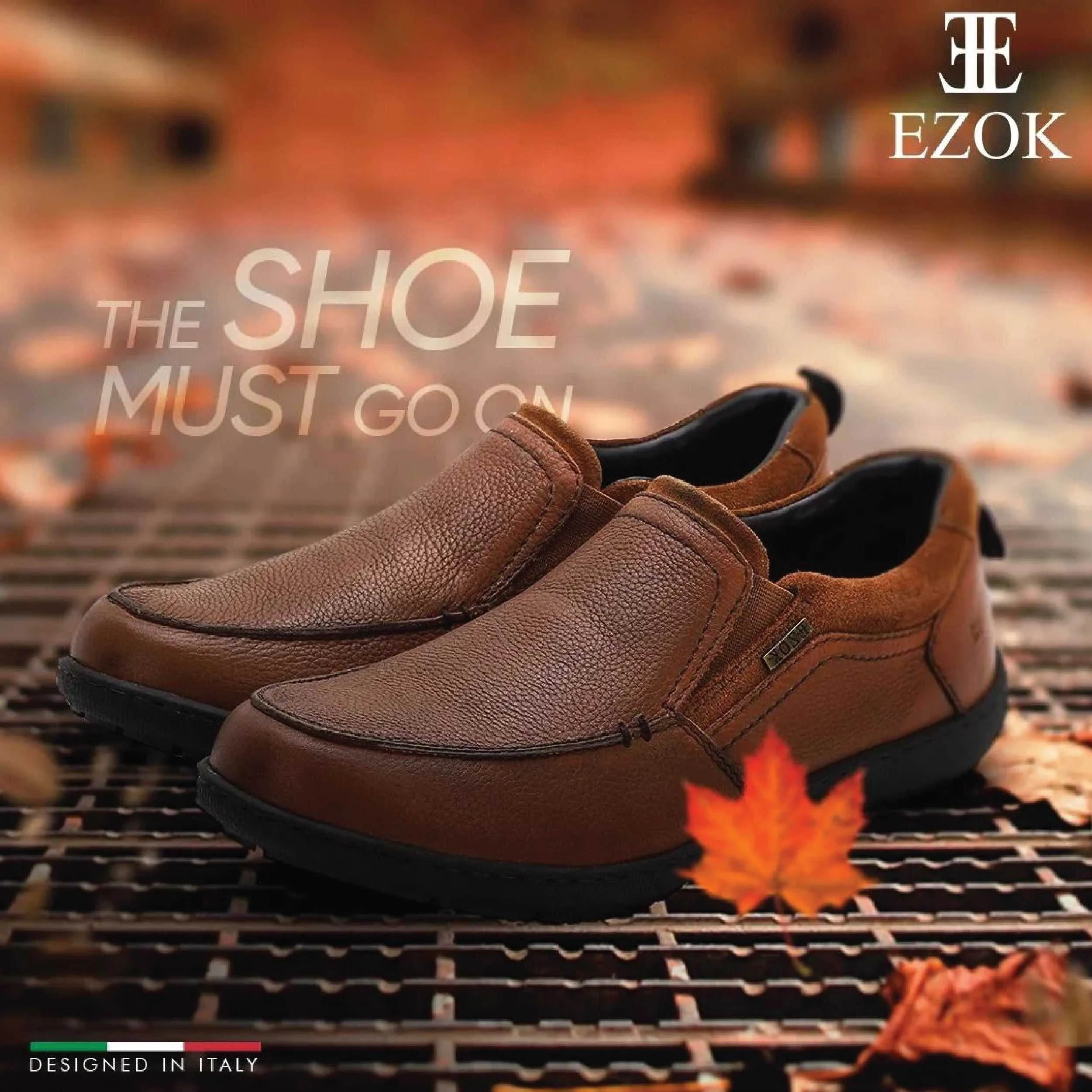 Men Tan Leather Slipon Shoes