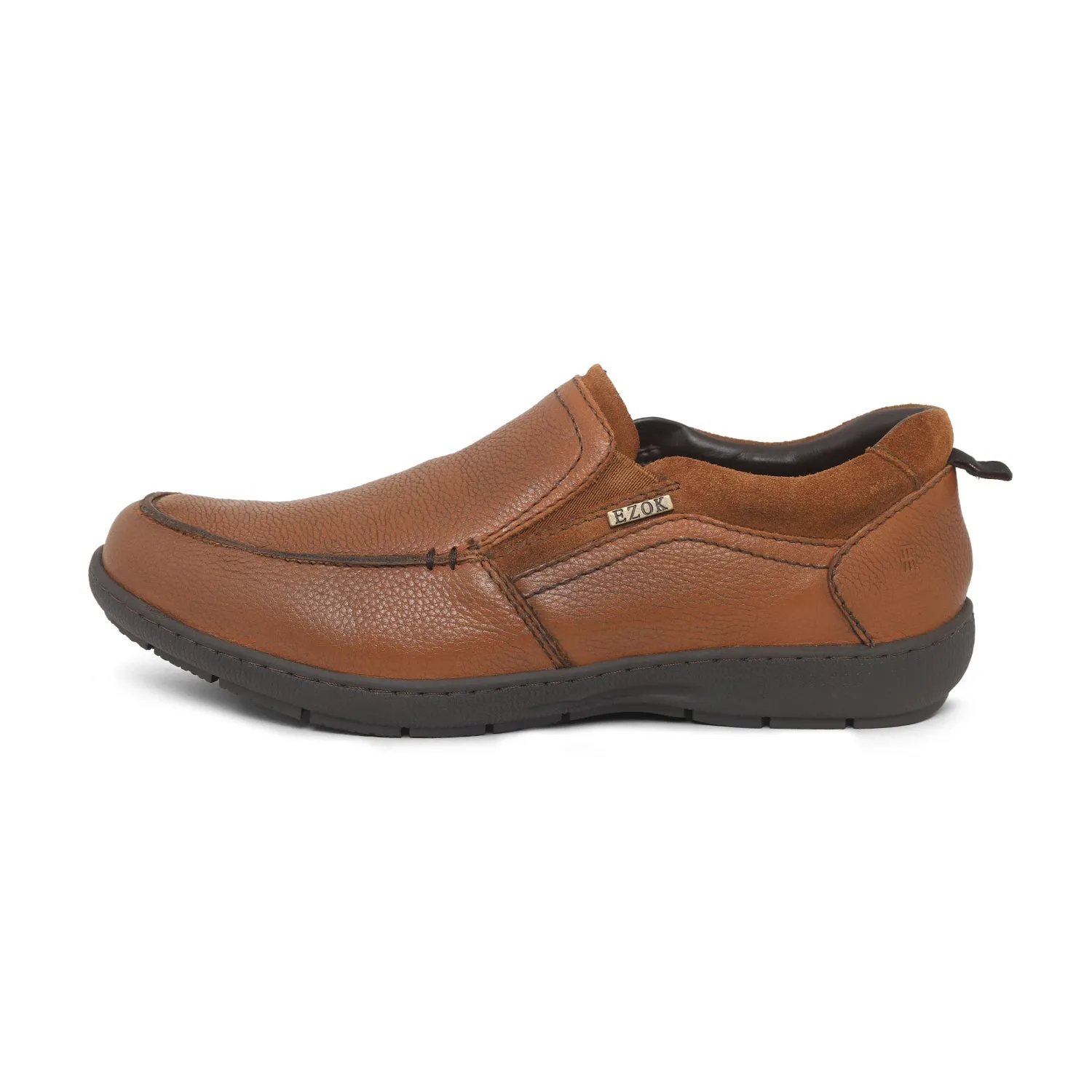 Men Tan Leather Slipon Shoes